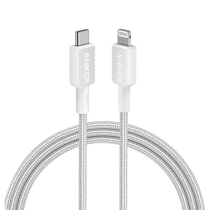 Anker 322 USB-C to Lightning Cable 3ft Braided White