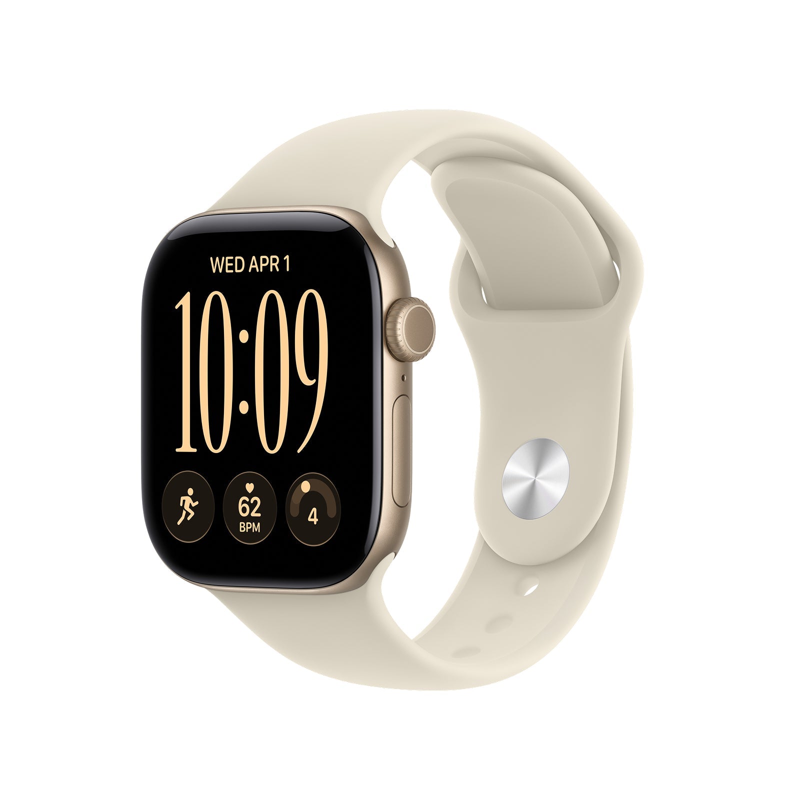 Apple Watch Series 12 GPS 46mm Light Gold Aluminium Case with Sand Sport Band