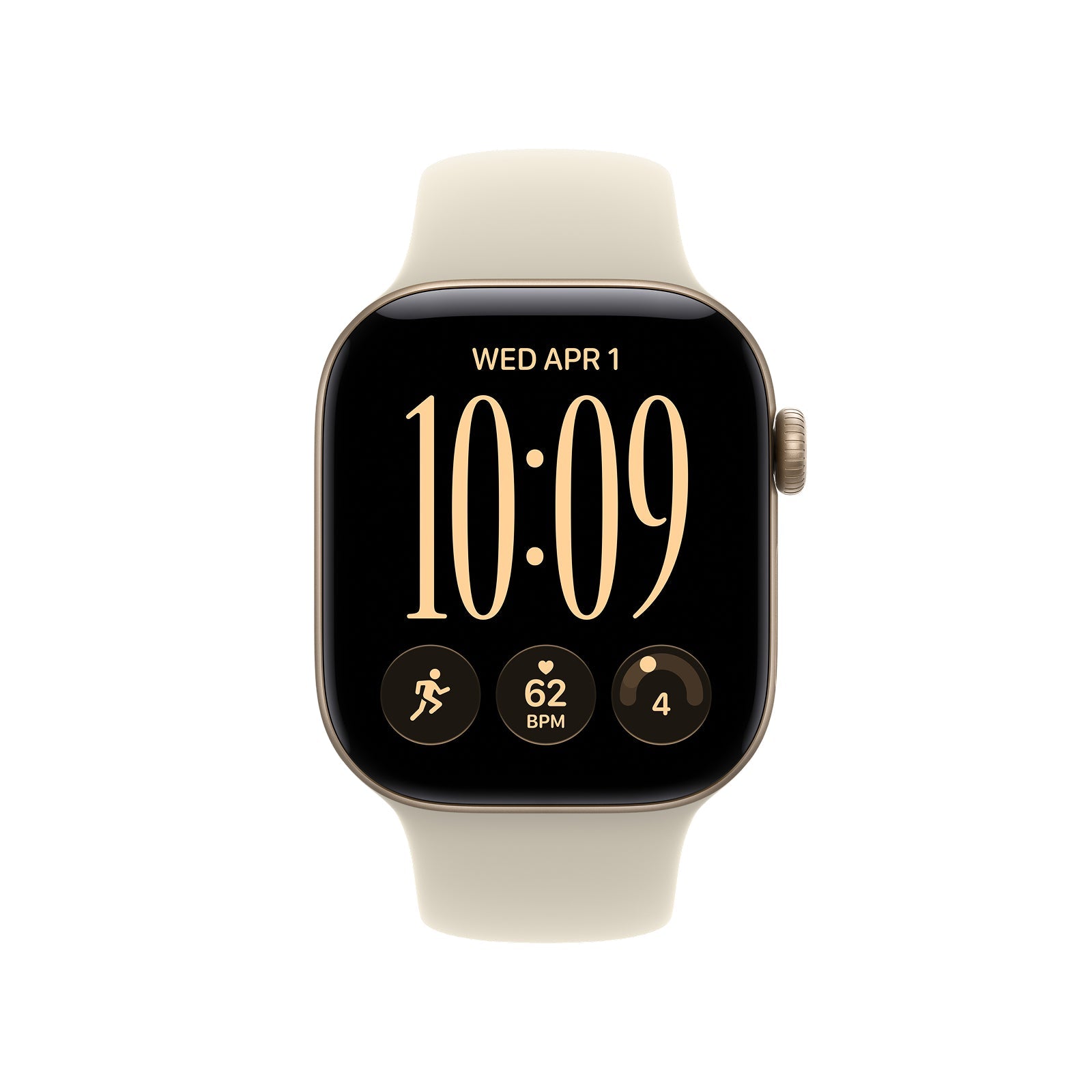 Apple Watch Series 12 GPS 46mm Light Gold Aluminium Case with Sand Sport Band - photo 2