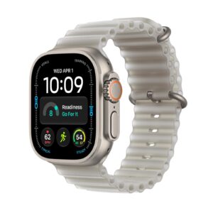 Apple Watch Ultra 4 GPS + Cellular 49mm Natural Titanium Case with Translucent Grey Ocean Band
