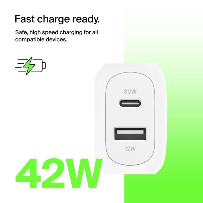 Belkin BoostCharge Dual Wall Charger 42W - photo 3