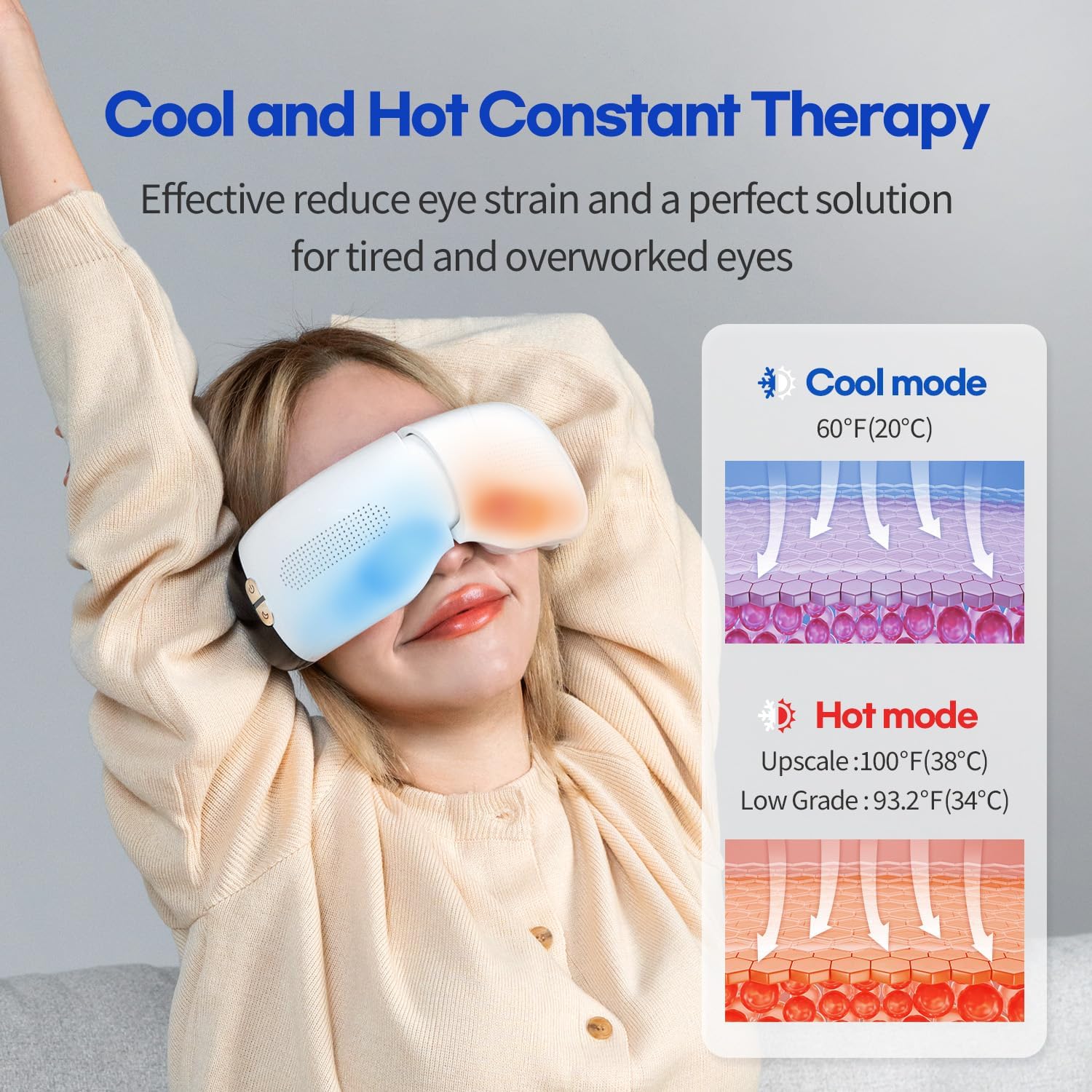 HubiCare Eye Massager with Heat and Cooling FE-4601 (White) - photo 2