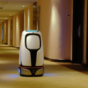 ServeBot FL-1 hotel delivery robot, front view