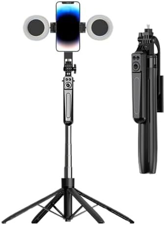 180cm Phone Tripod Selfie Stick with Remote and Fill Light - Image 2