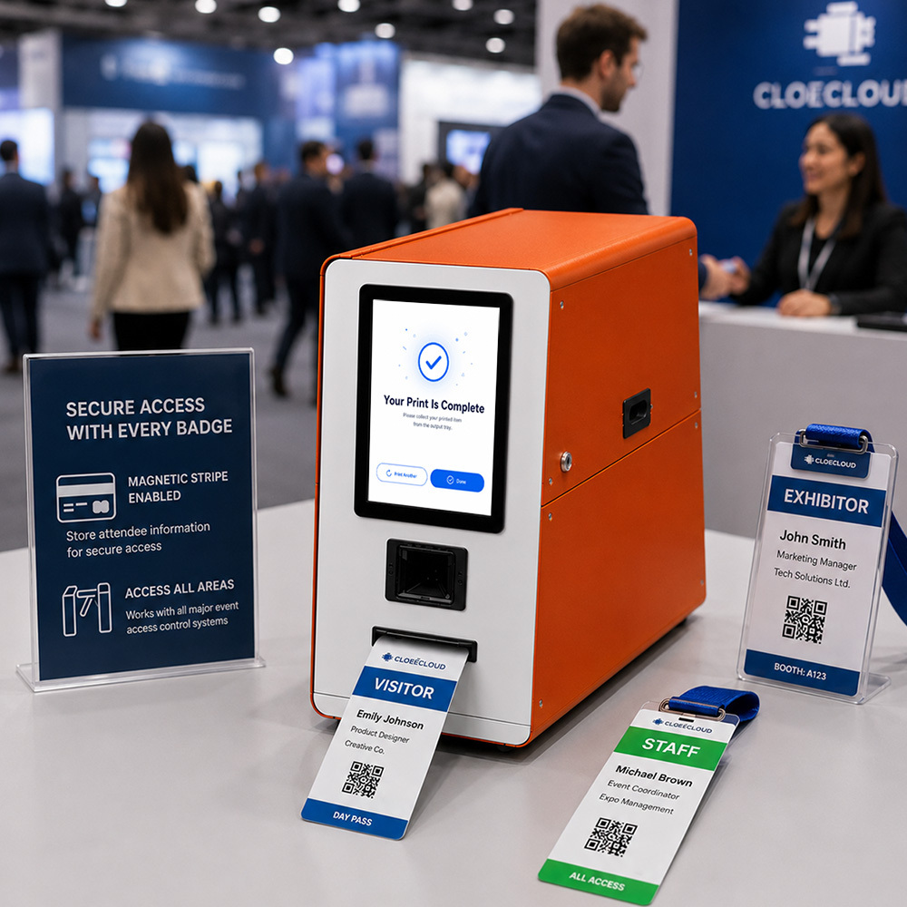 Self-Service Event Badge Printer with QR Code & NFC Check-In