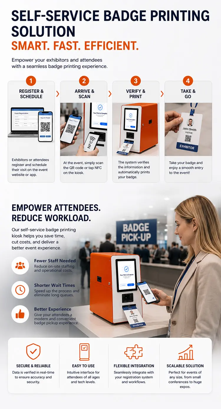 Self-Service Event Badge Printer with QR Code & NFC Check-In - Image 2