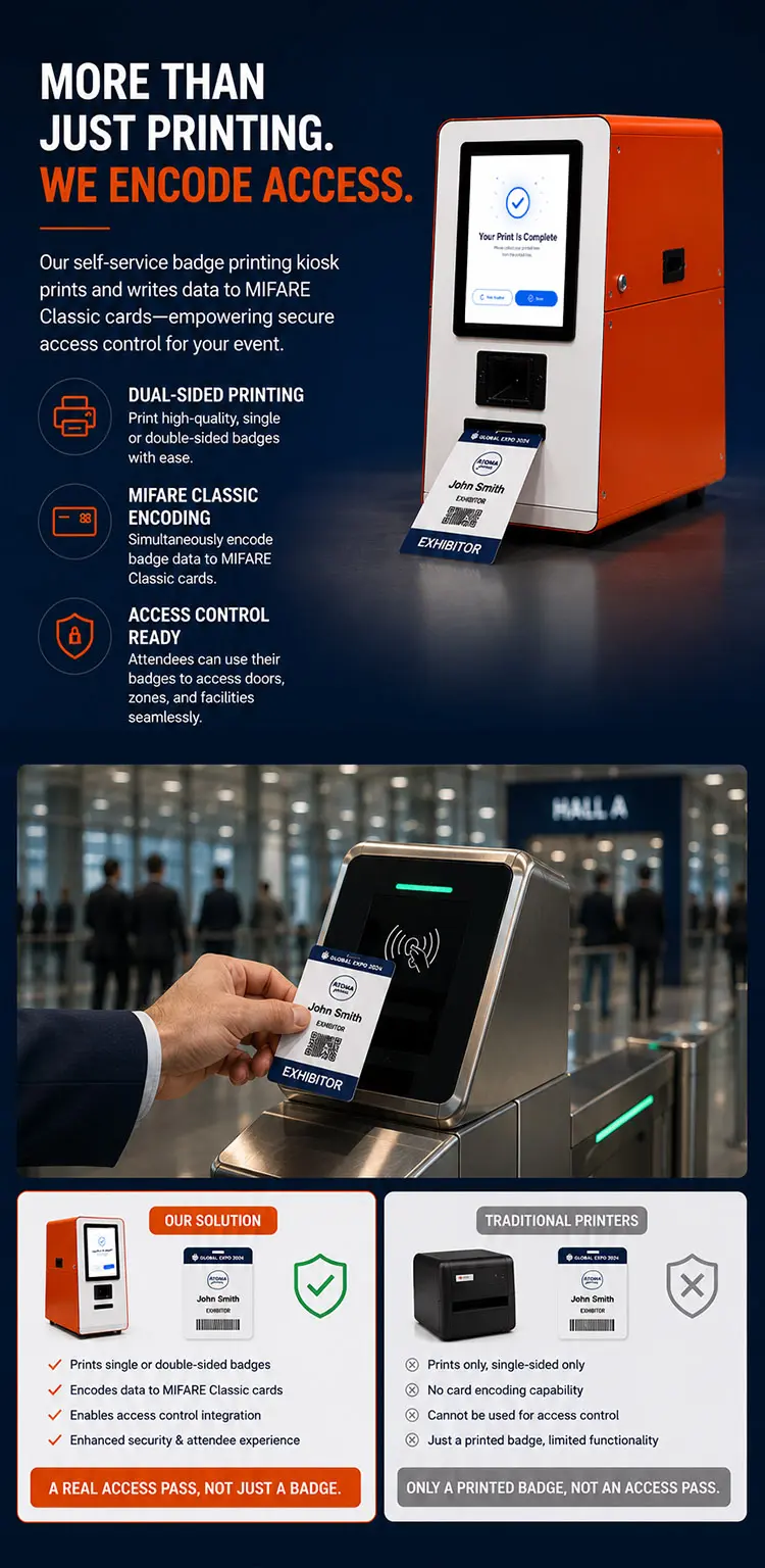 Self-Service Event Badge Printer with QR Code & NFC Check-In - Image 3