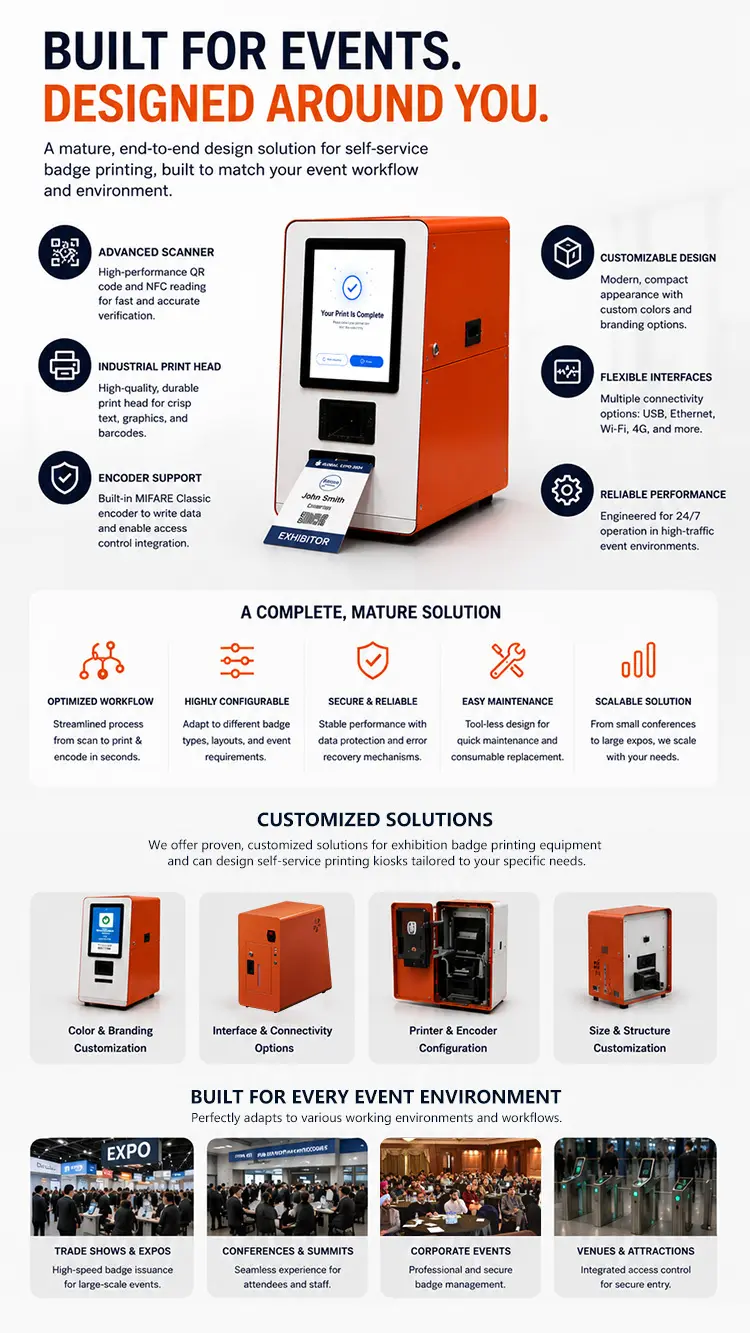 Self-Service Event Badge Printer with QR Code & NFC Check-In - Image 4
