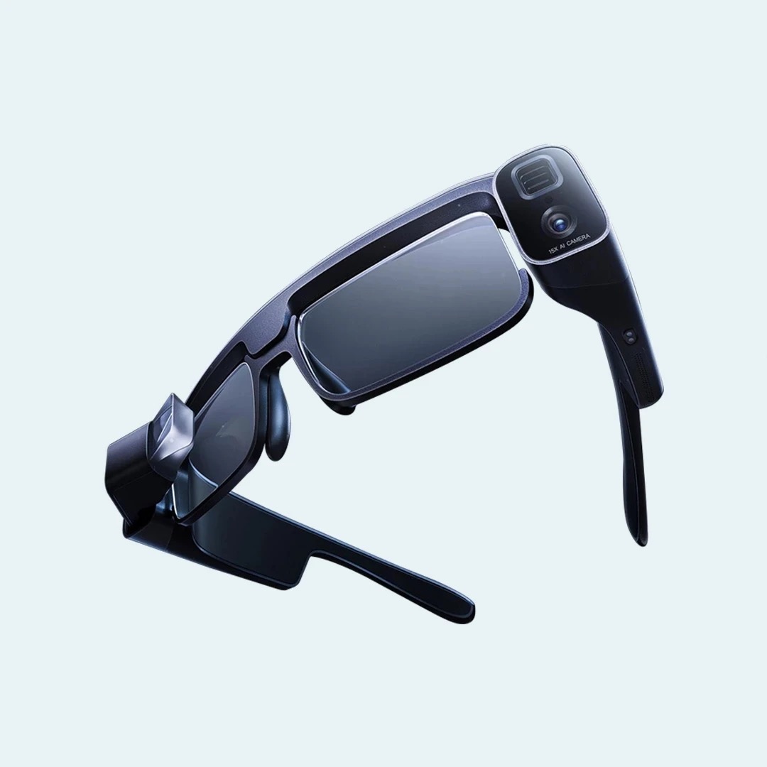 Mijia smart camera glasses in black, front angle